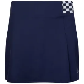 Womens Checkered Skirt Navy/White - SS23