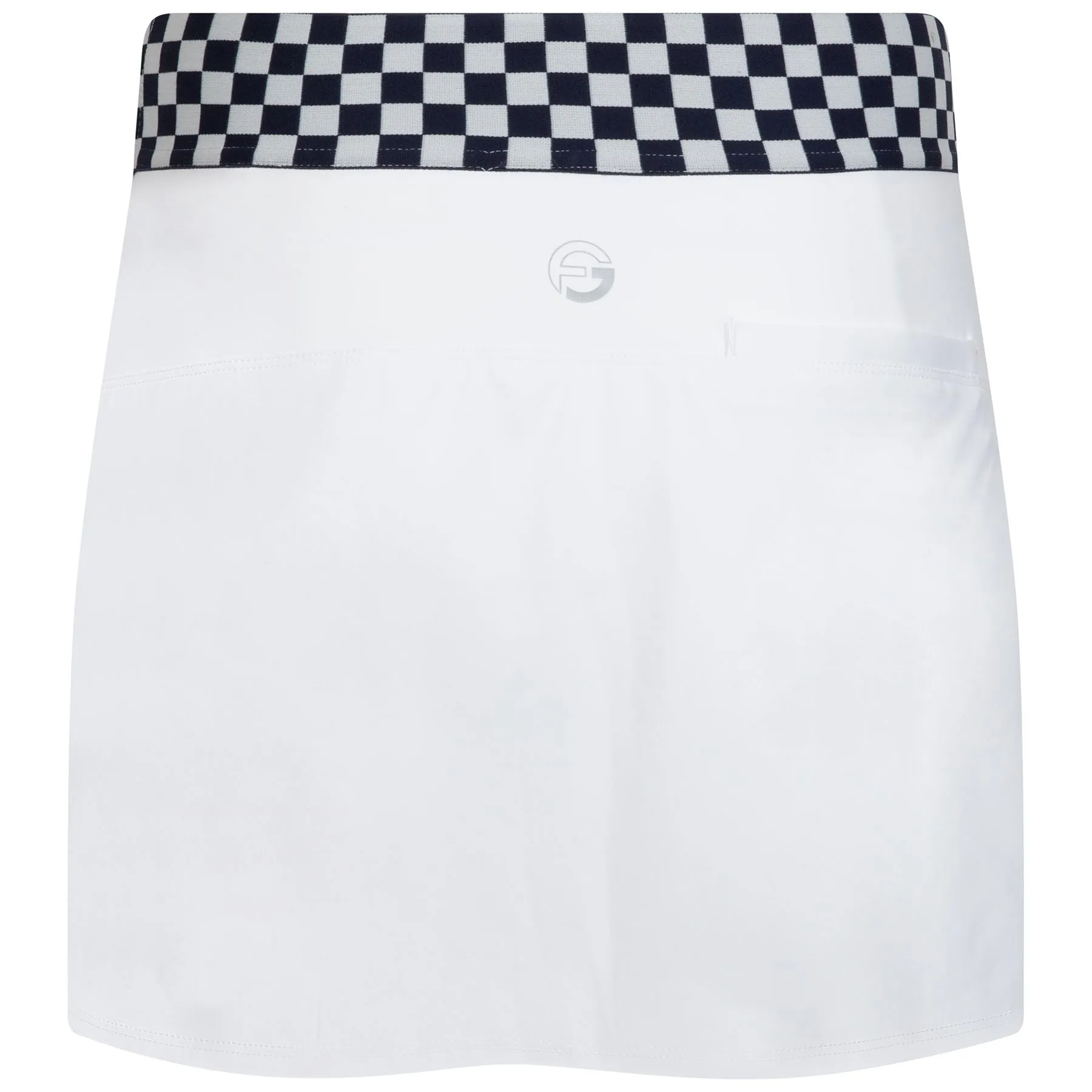 Womens Checkered Skirt White/Navy - SS23