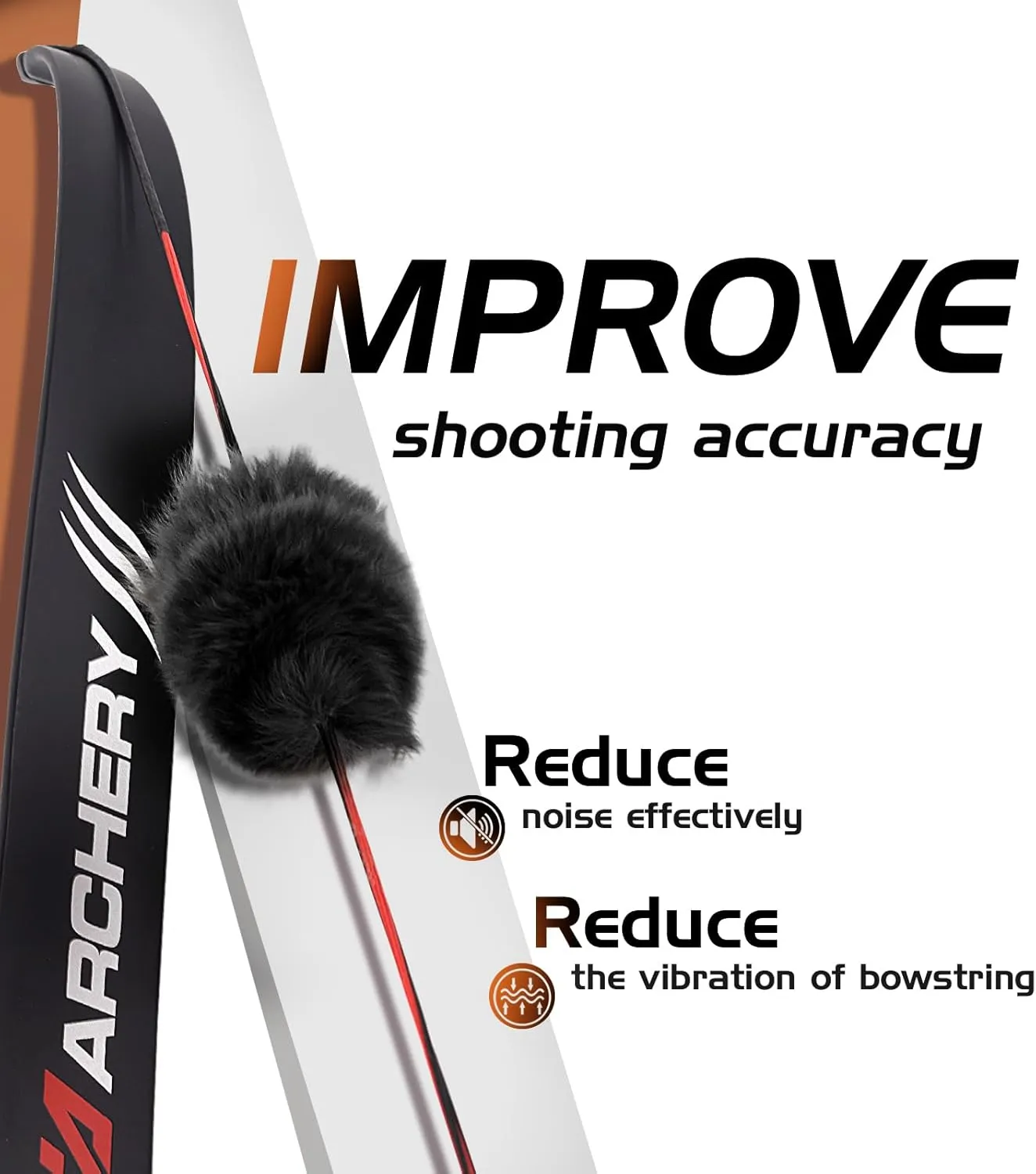 YLS Archery Silencer Bowstring Silencers Bow Dampener Recurve Bow Beaver Balls/Otter Hide Bowstring Silencer