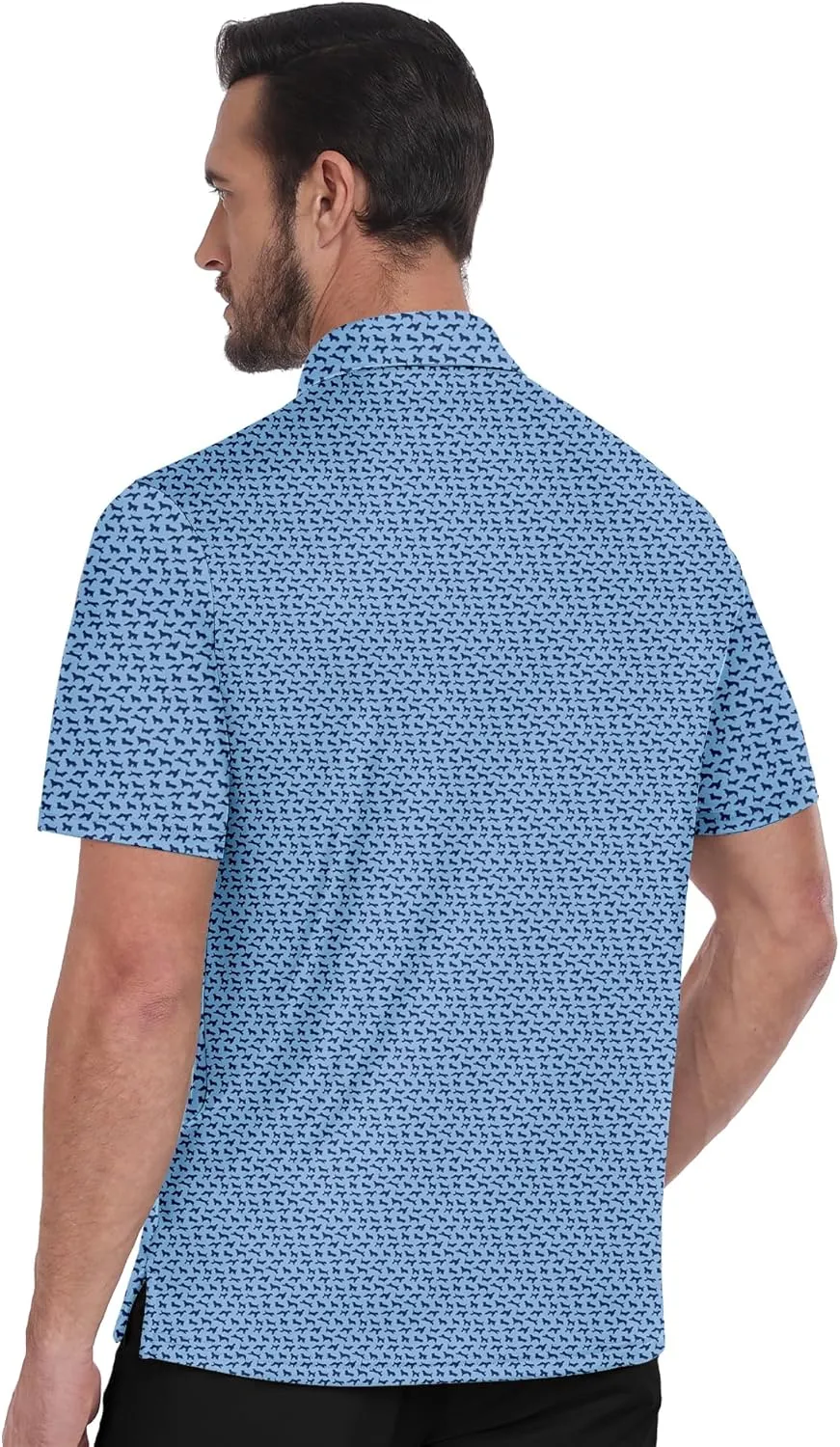 ZITY Golf Shirts for Men Short Sleeve Print Polo Shirt Moisture Wicking Regular Fit Casual Beach Polo