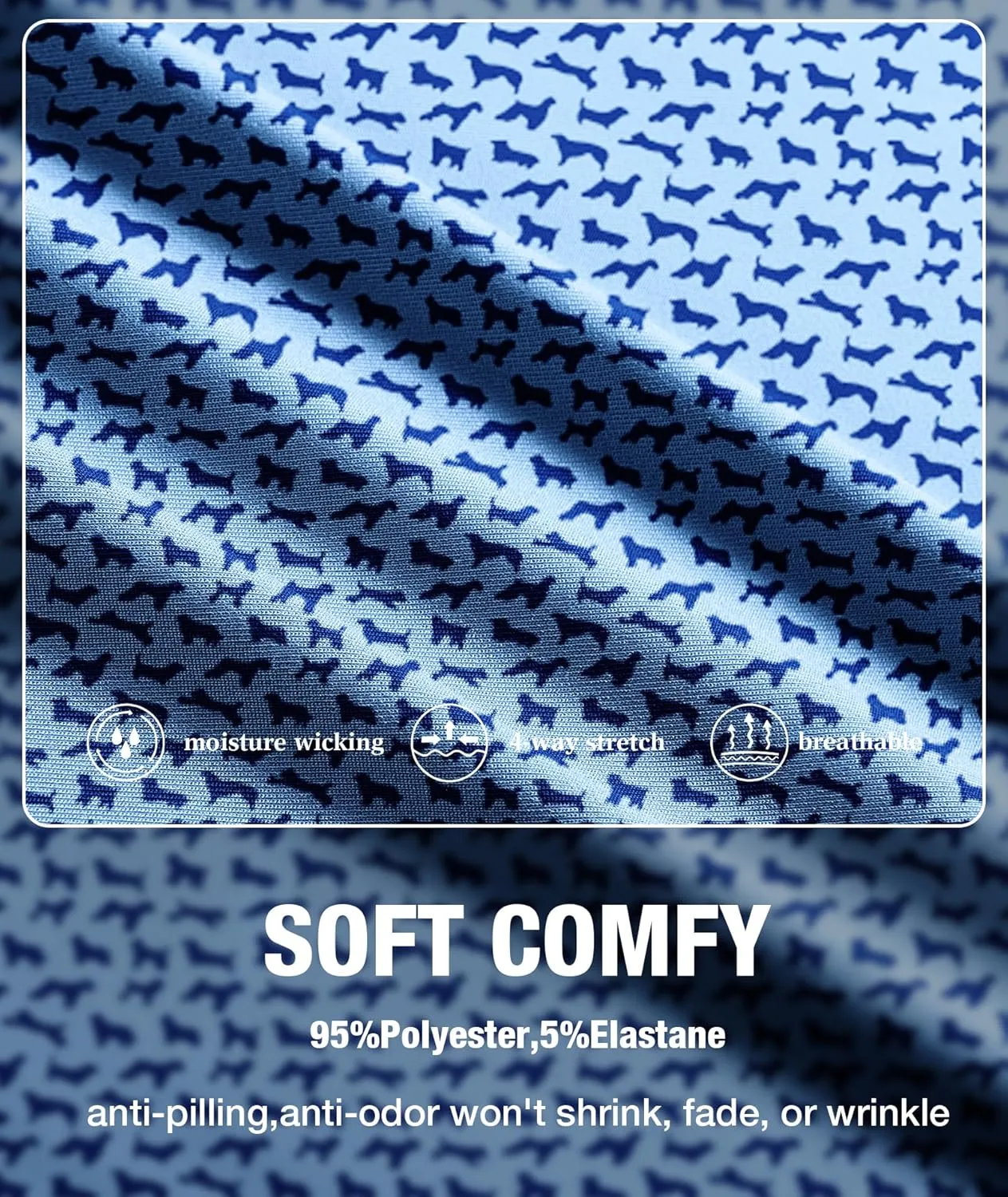 ZITY Golf Shirts for Men Short Sleeve Print Polo Shirt Moisture Wicking Regular Fit Casual Beach Polo